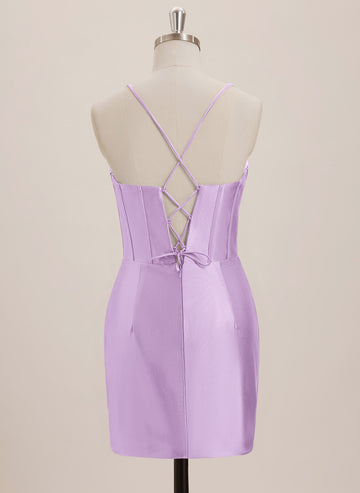 Sheath/Column Sweetheart Short Jersey Mini Dress With Rhinestone